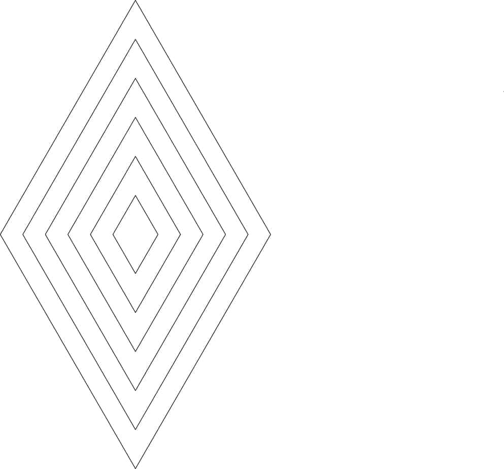 Nested Diamonds 1" - 6" sides : DESIGN templates