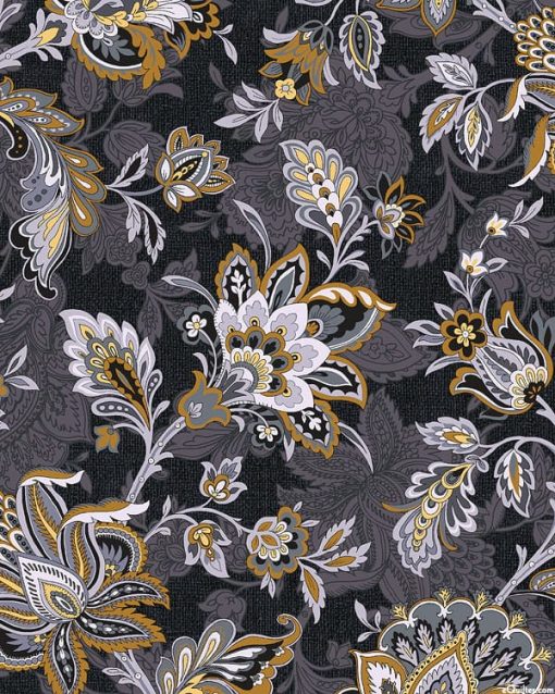 The Drawing Room - Footstool - Black - 108" QUILT BACKING