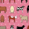 Wideloads Red Tractor cows on pink