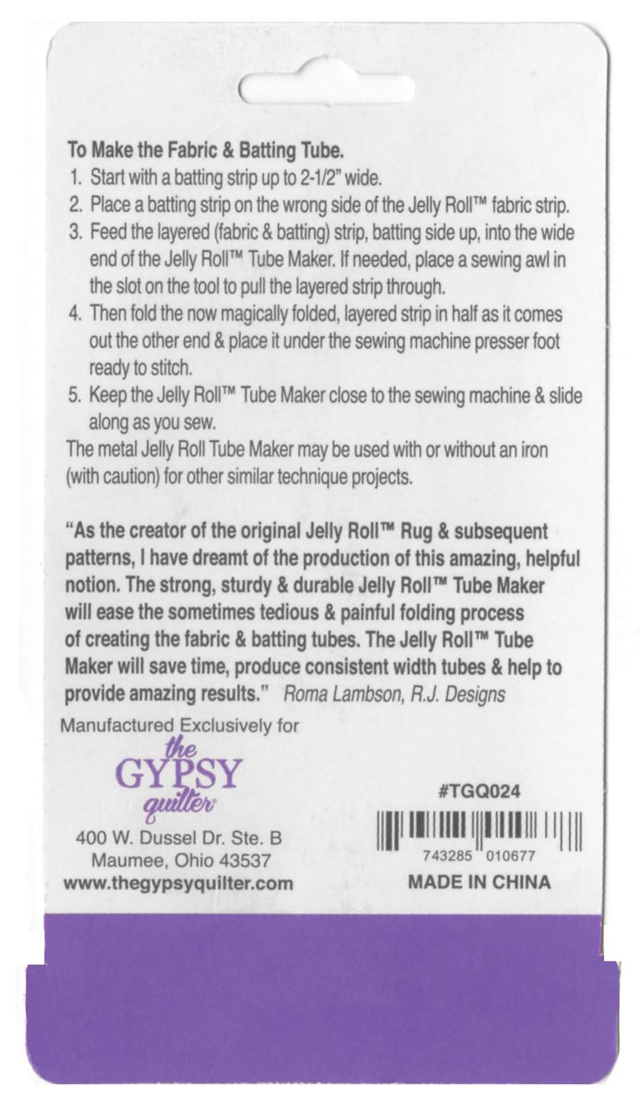 The Gypsy Quilter Jelly Roll Tube Maker - Image 2