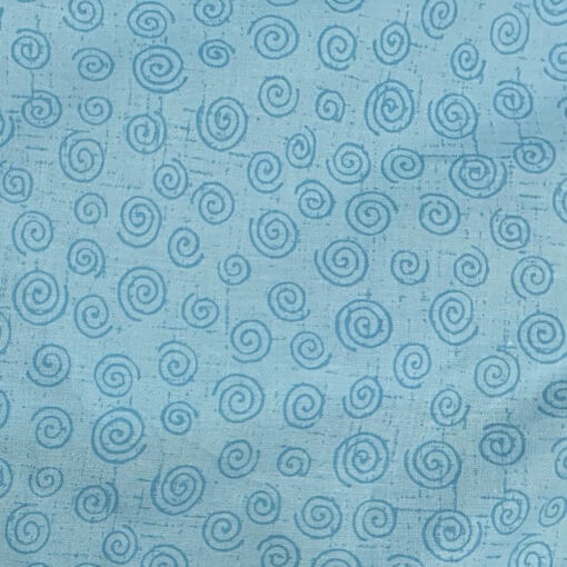 Aqua swirls wide fabric