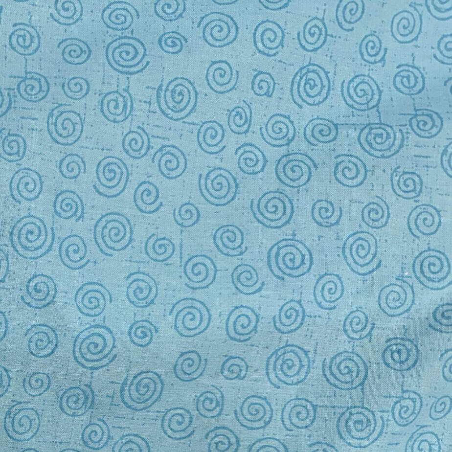 Aqua swirls wide fabric