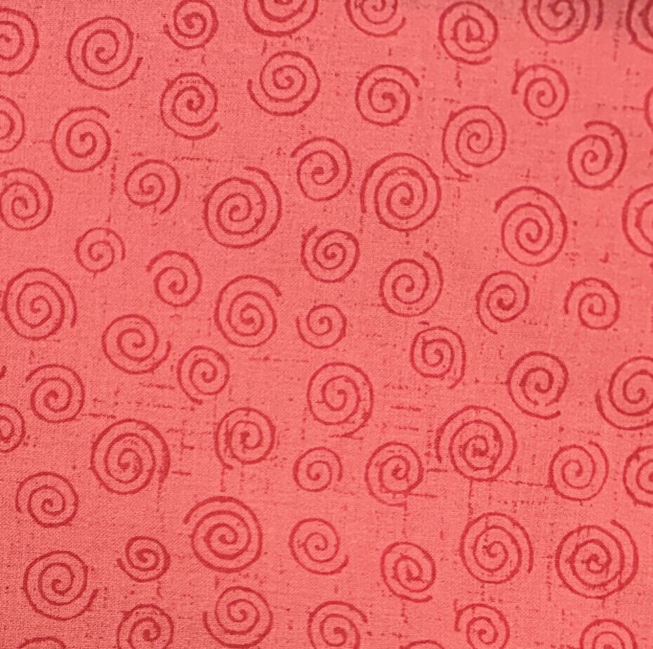 Coral swirls wide fabric