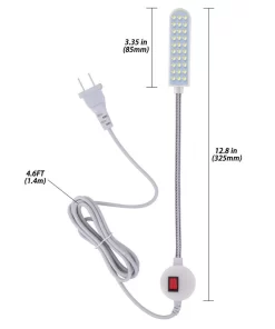 Alternative view of LED gooseneck light (110v) US plug