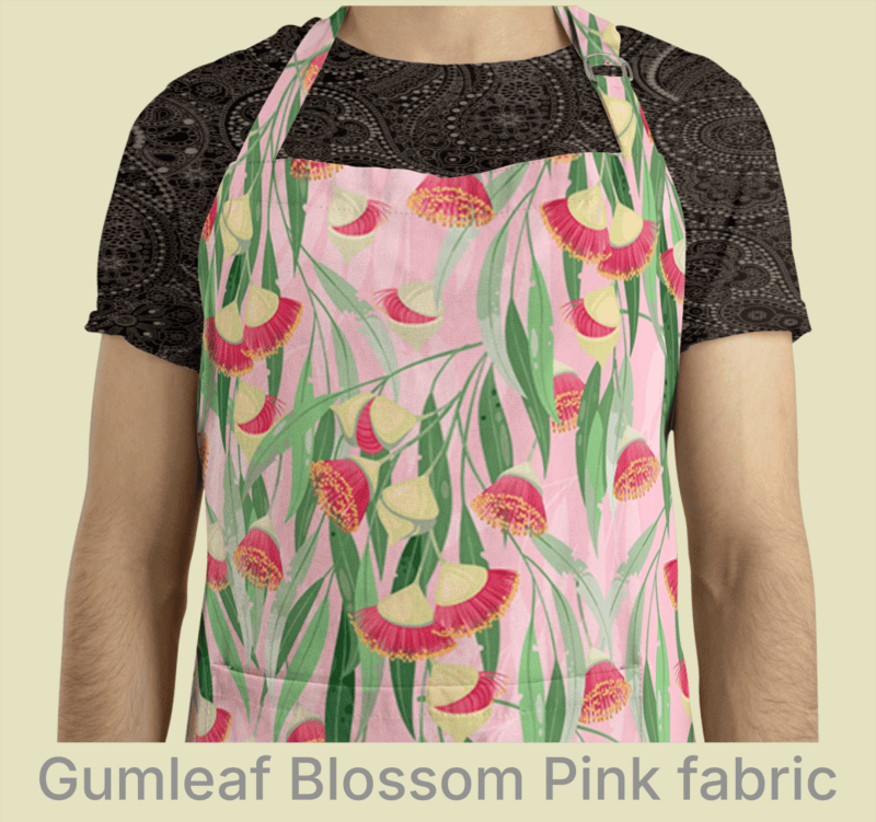 Gumleaf blossoms pink apron