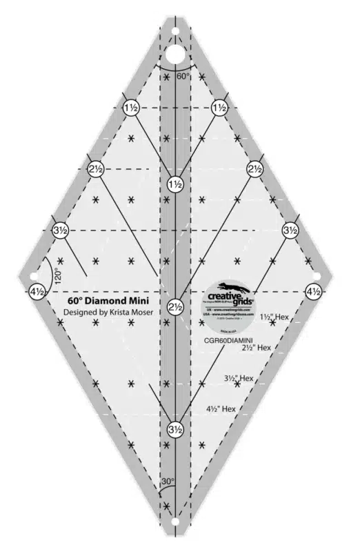 Creative Grids Quilt Ruler 60 Degree Mini Diamond